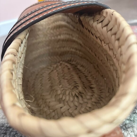 Chloe Marcie Small Raffia Grain Calfskin Crossbody Basket Bag Natural - Picture 3 of 4